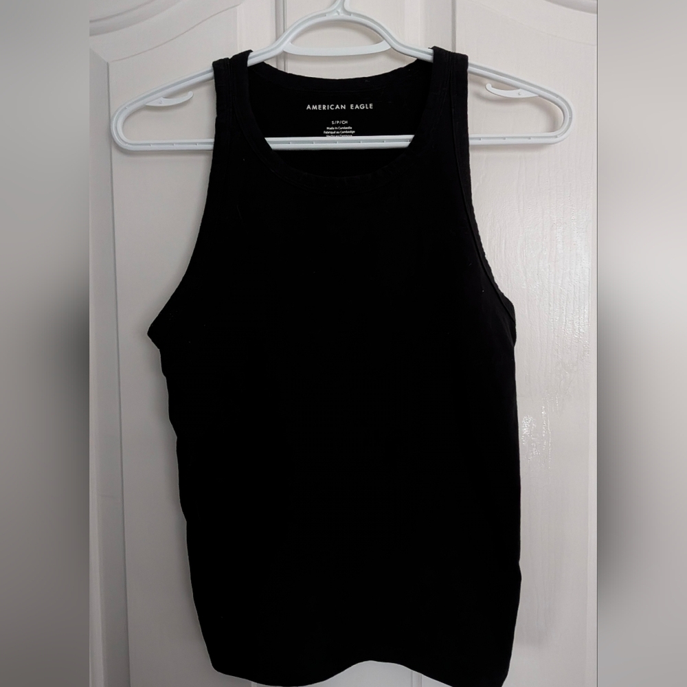 American Eagle Classic High Neck Black Tank - Size Small